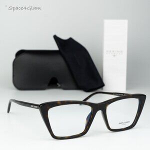 BRAND NEW Saint Laurent SL737 MICA THIN OPT 002 Havana Cat Eye Unisex Eyeglasses